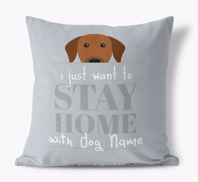 Stay Home: Personalized {breedFullName} Canvas Pillow